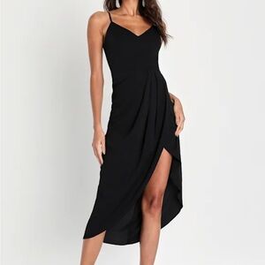 Formal Black Midi Dress